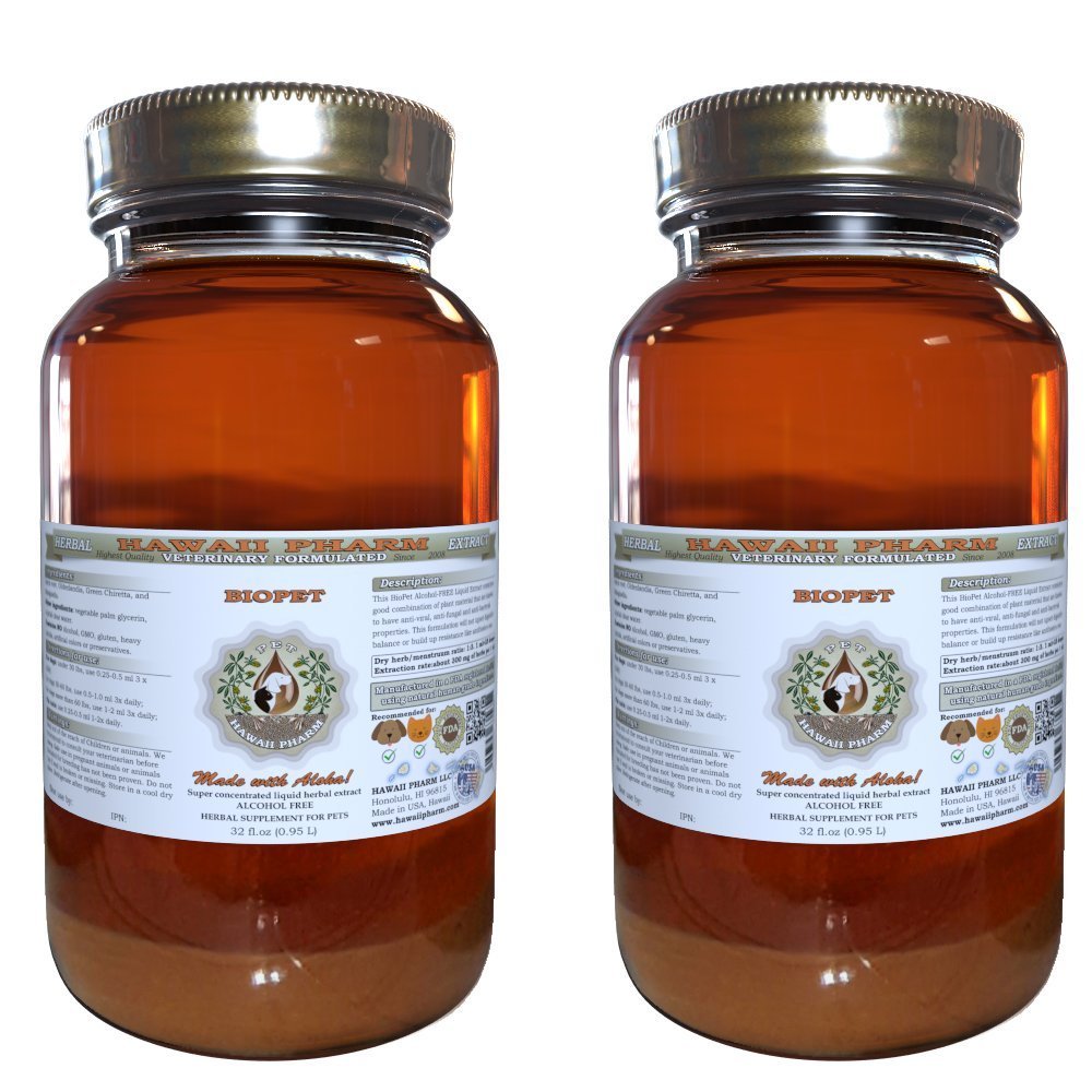 BioPet Veterinary Natural Alcohol-Free Liquid Extract - Herbal Pet Supplement for Dogs & Cats (2x32 oz) | Supports Joint Health, Digestion & Immunity - Ideal for Daily Wellness & Senior Pets