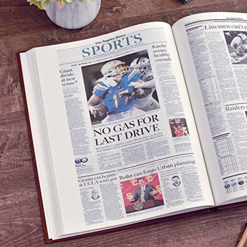 Personalized Football History Book - Custom Sports Fan Gift with Gold Foil Embossed Name - NFL History Through Newspaper Archives - Perfect for Birthday, Anniversary & Retirement Gifts for Football Lovers