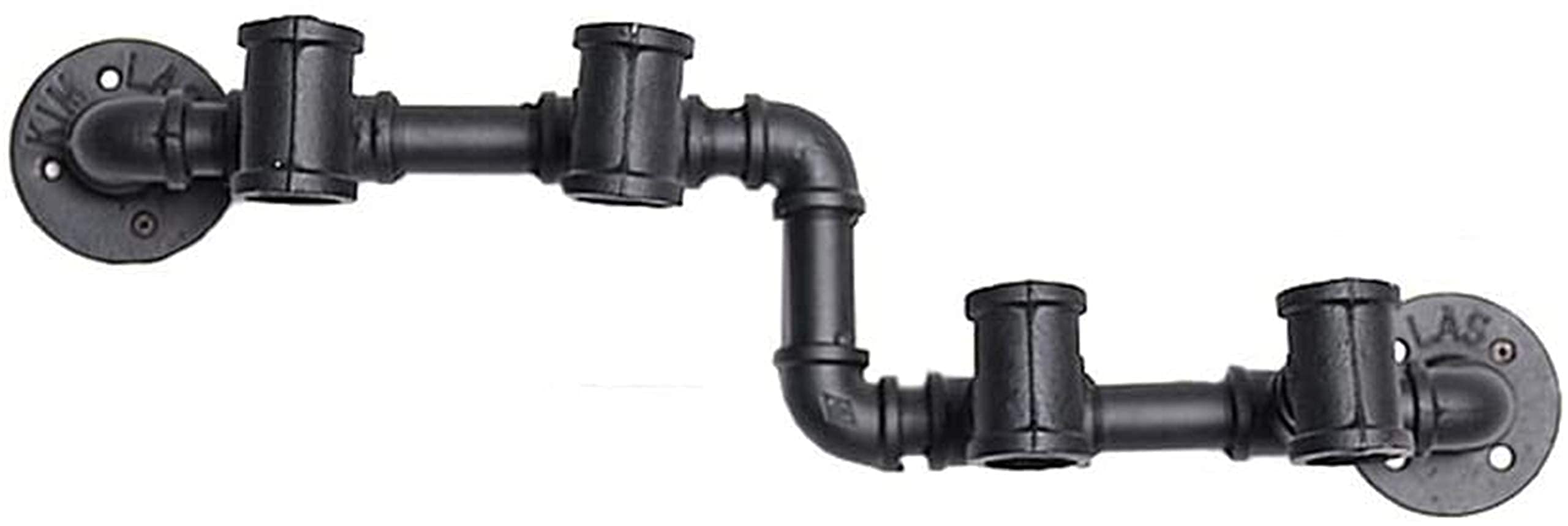 Metal Wall Mounted Wine Rack - Holds 4 Bottles, Black (L58cm) - Space Saving Wine Storage Solution for Kitchen, Bar or Dining Room