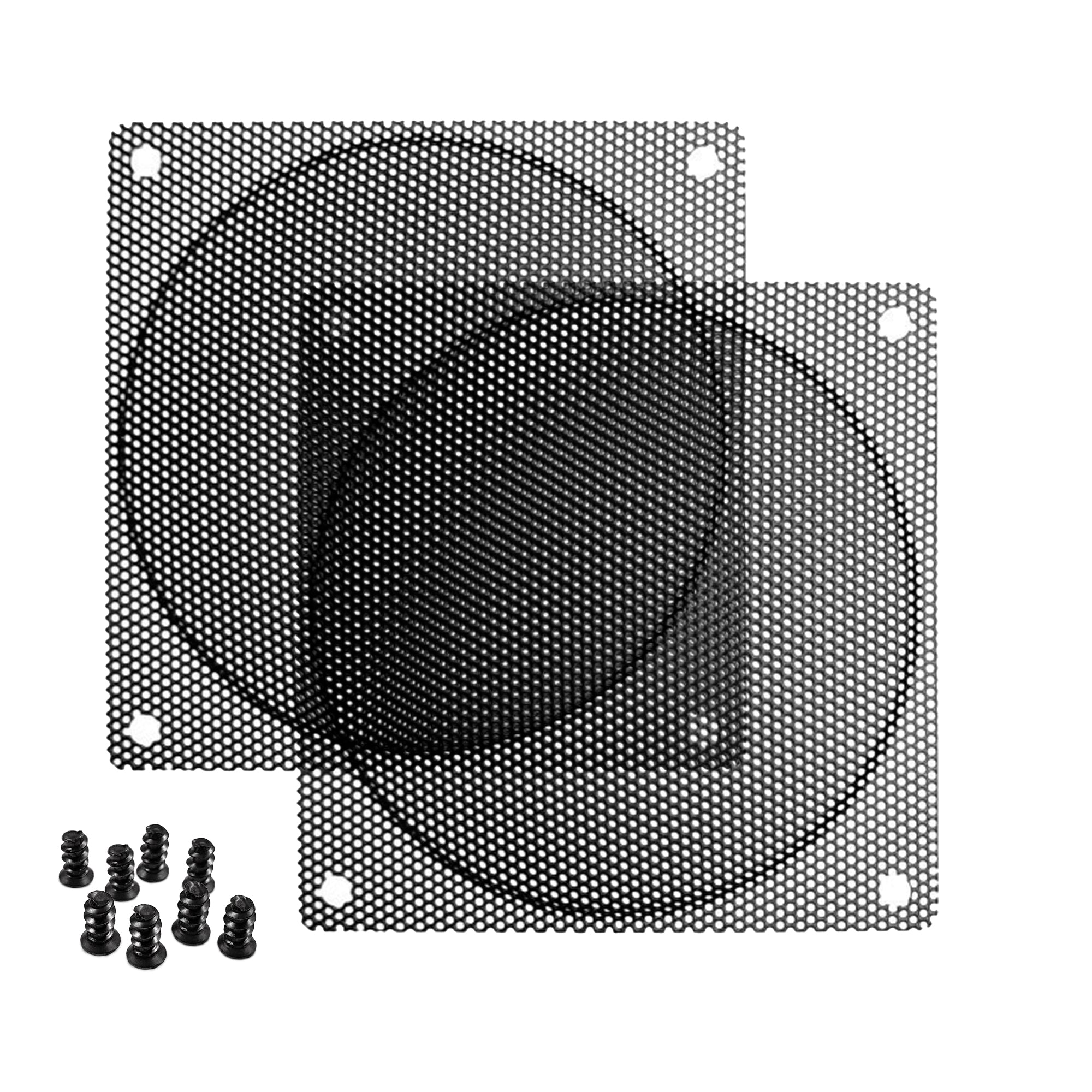 120mm Steel Mesh Filter Grill with 1.5mm Hole Diameter - Durable Black Metal Air Vent Cover for HVAC, PC Case, and Automotive Applications