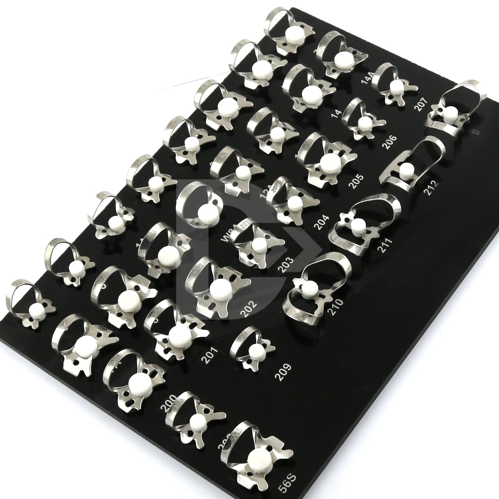 31Pcs Dental Rubber Dam Clamps Kit with Black Tray - Endodontic Instruments for Root Canal Treatment & Dental Procedures - Perfect for Dentists, Endodontists & Dental Clinics