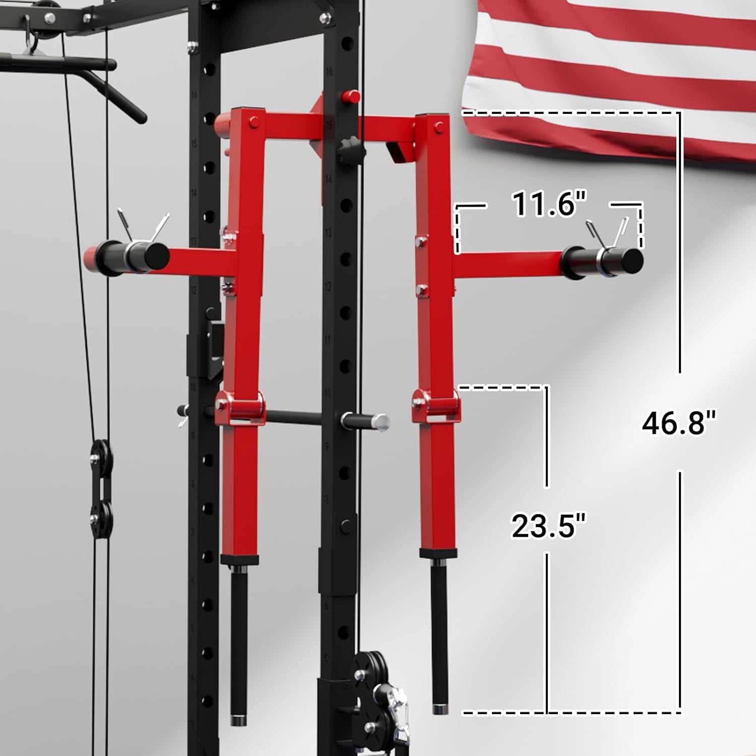 Mikolo Lateral Raise Attachment for Squat Rack - Standing Lateral Raise Machine with 1