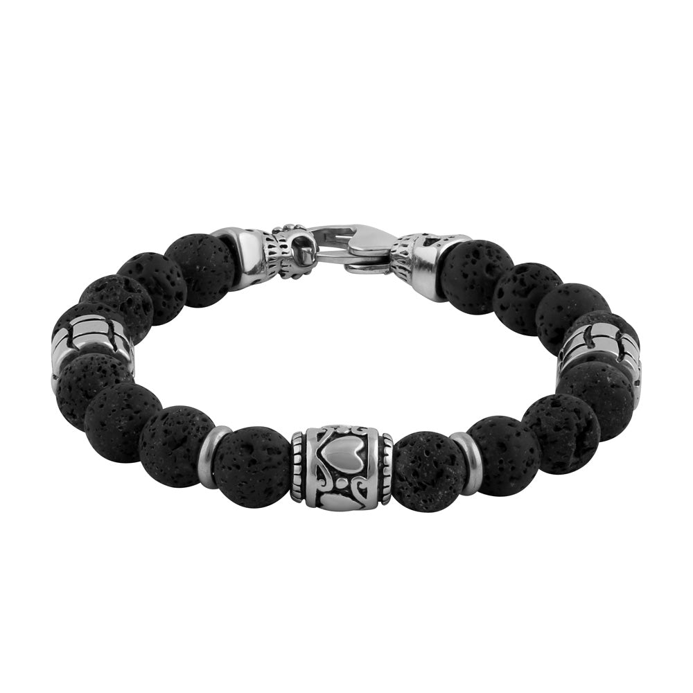 Stainless Steel Bracelet with Black Druzy Beads - Elegant Jewelry for Women, Durable & Hypoallergenic - Perfect for Everyday Wear, Gifts & Special Occasions