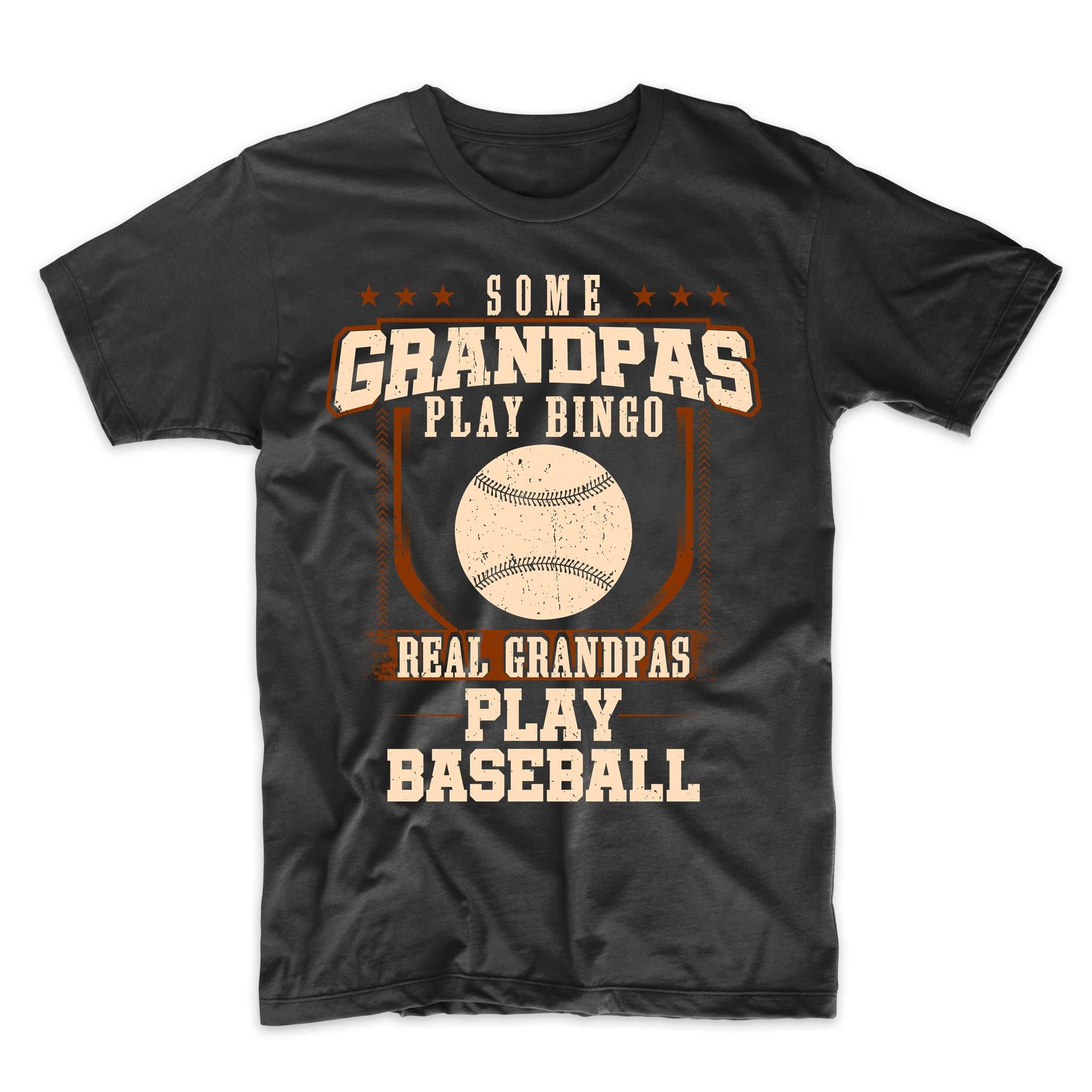 Real Grandpas Play Baseball Shirt - Vintage Baseball Grandpa T-Shirt for Men - Perfect Gift for Baseball Lovers & Senior Athletes - Great for Games, Father's Day & Casual Wear