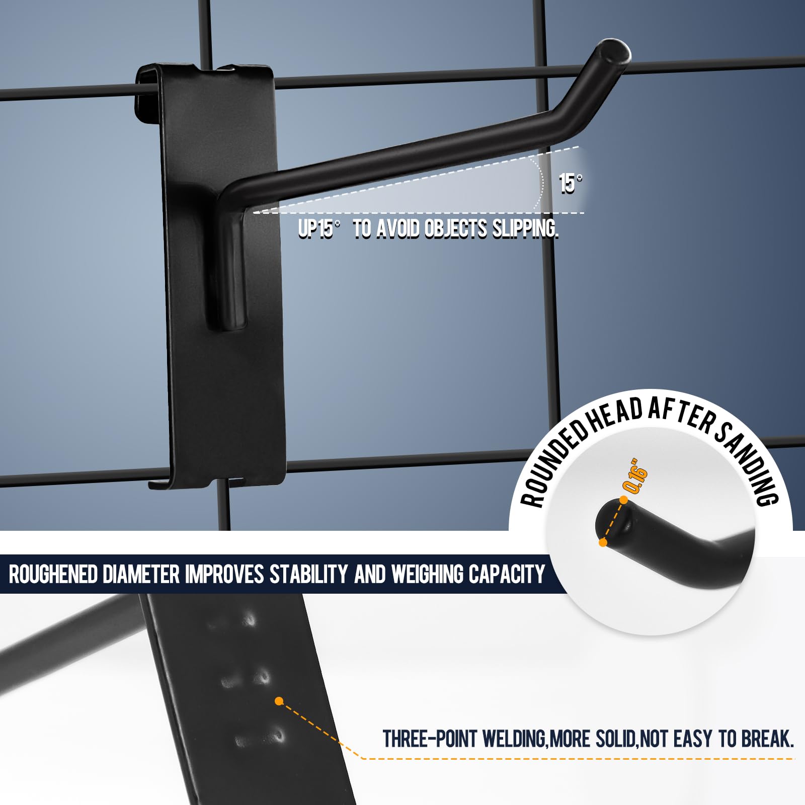 60 Pcs Heavy Duty Gridwall Hooks for Wire Grid Wall Panels - 6 Inch Black Display Hooks for Retail Store Fixtures, Clothing Racks & Hanging Storage Accessories - Perfect for Boutique, Trade Show & Warehouse Organization
