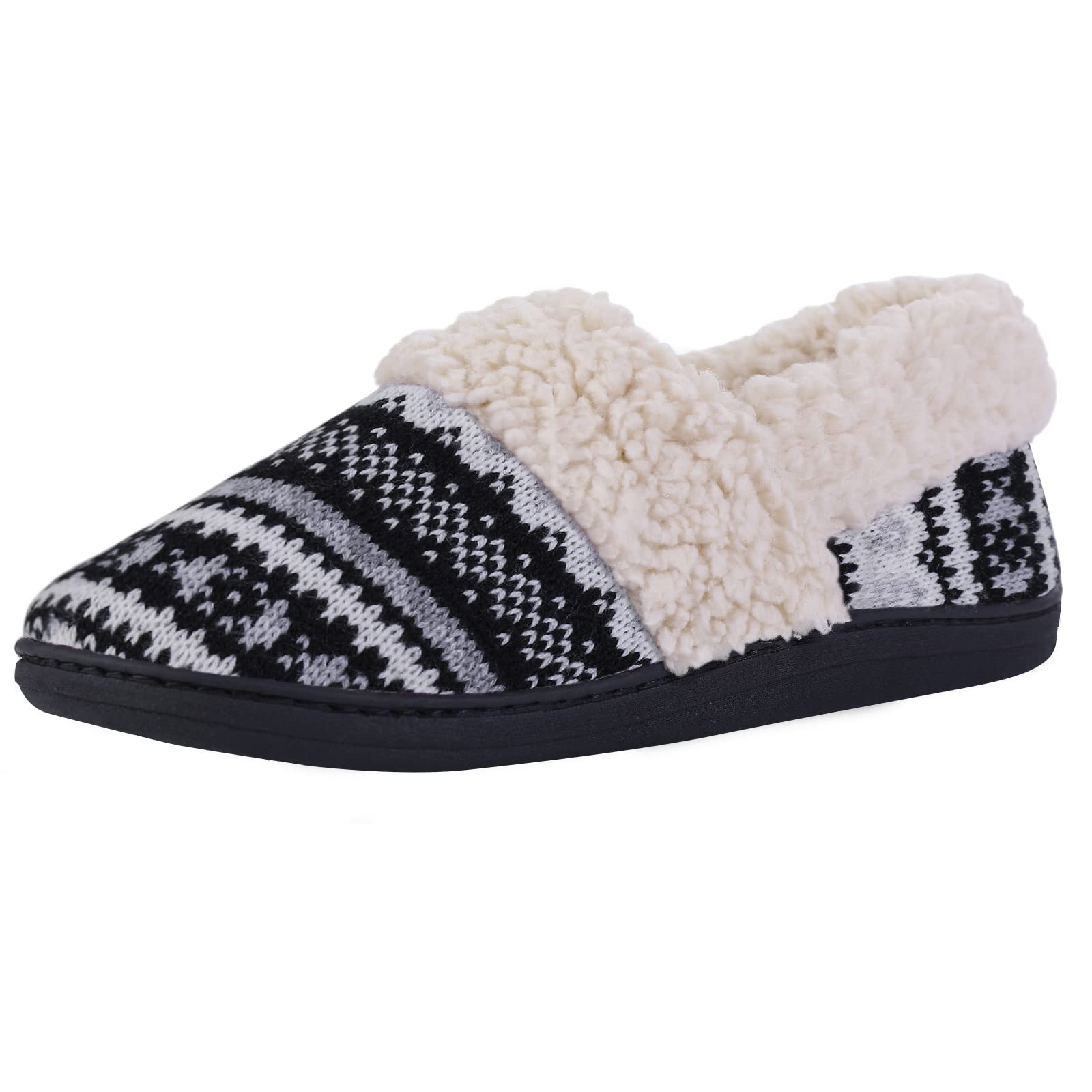 Evshine Women's Fuzzy Fleece-Lined House Slippers with Non-Slip Rubber Sole - Cozy Winter Indoor/Outdoor Home Shoes for Lounge, Bedroom & Backyard