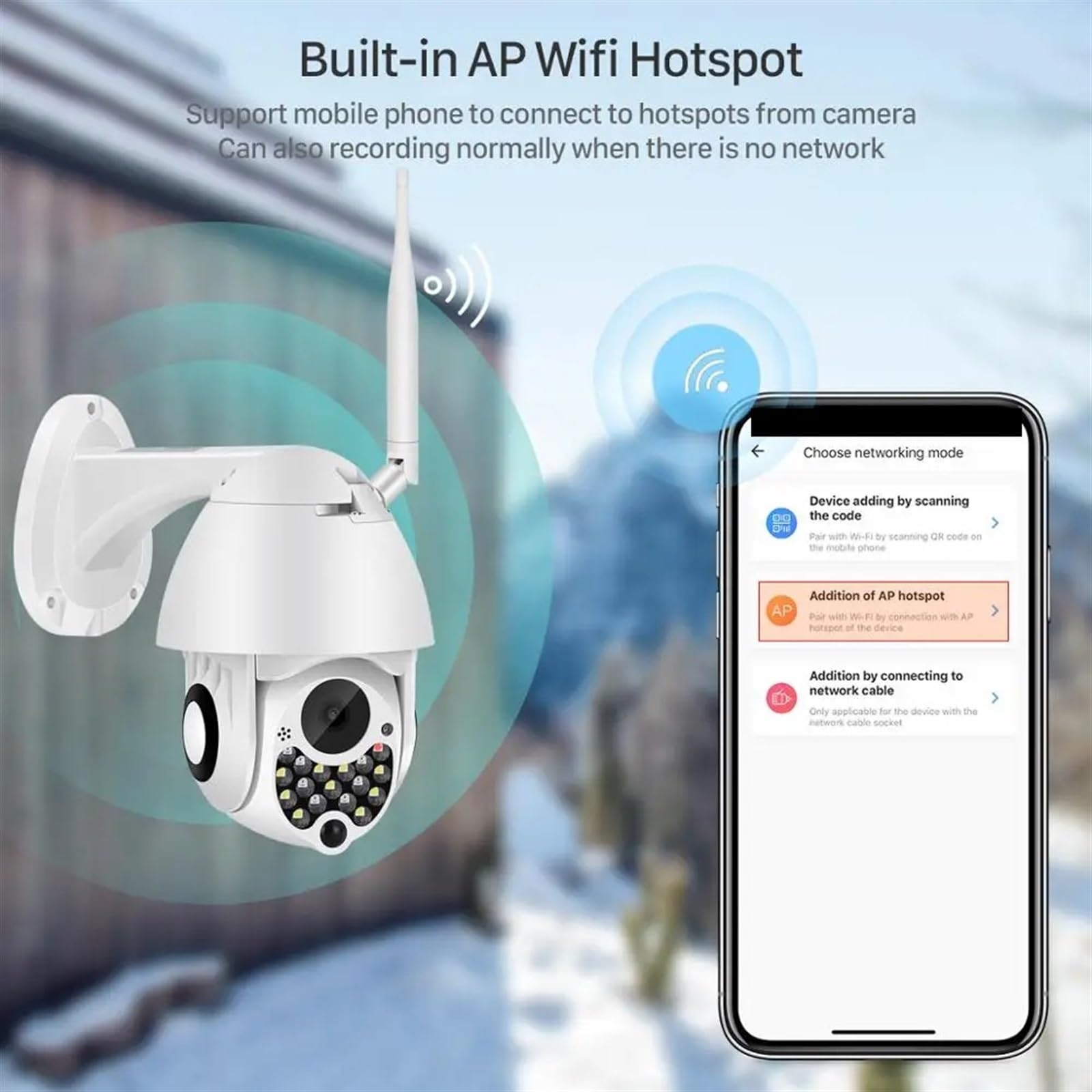 4MP Outdoor Security Camera with Auto Tracking - 1080P HD Wireless IP Camera, Night Vision & Motion Detection for Home Surveillance - Perfect for Backyard, Garage & Business Security Monitoring