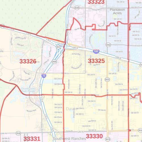Broward County Florida Zip Code Map - 48