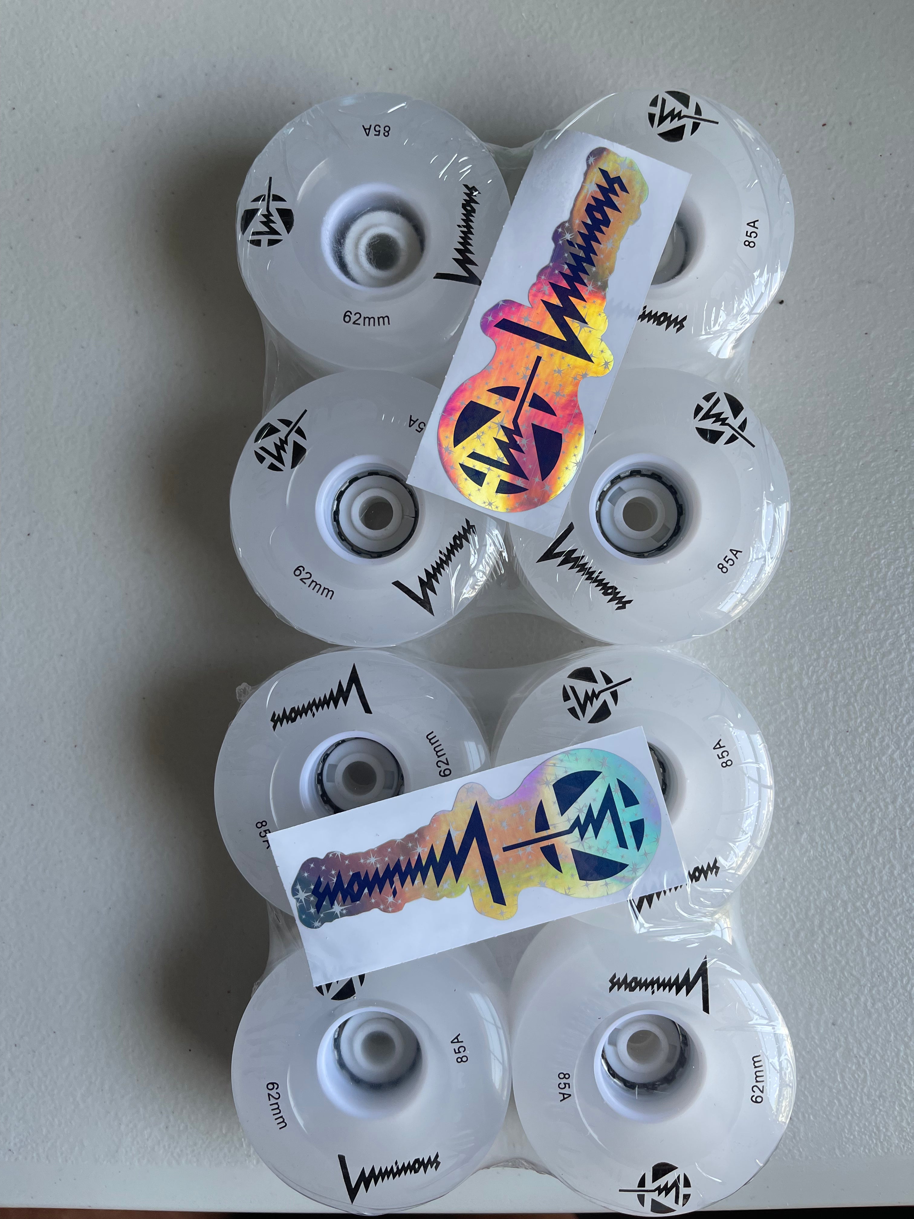 Luminous LED Hybrid Skateboard Wheels 85a - 4 Pack for Indoor & Outdoor Skating, Night Riding, and Longboard Cruising