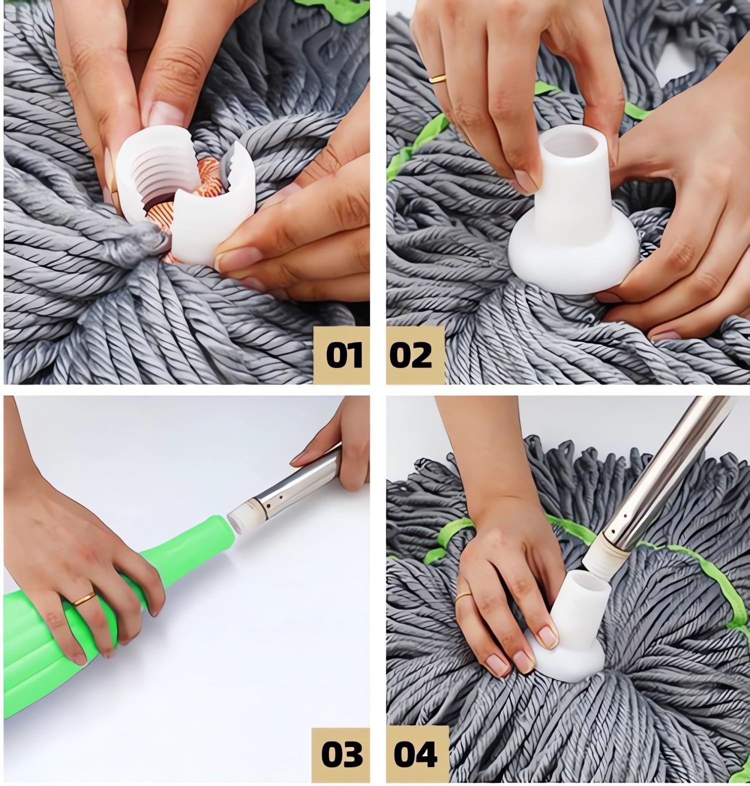 2 in 1 Spin Mop and Bucket System with Wringer - 360 Degree Rotating Microfiber Floor Mop for Wet & Dry Cleaning - Perfect for Bathroom, Kitchen, Tile, Hardwood Floors and Wall Cleaning (Green)