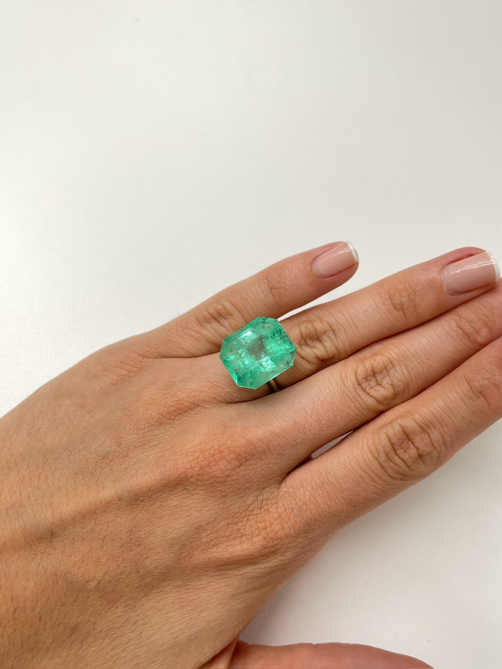 20.44 Carat XL Loose Colombian Emerald - 18x16mm Emerald Cut Gemstone for Jewelry Making & Engagement Rings
