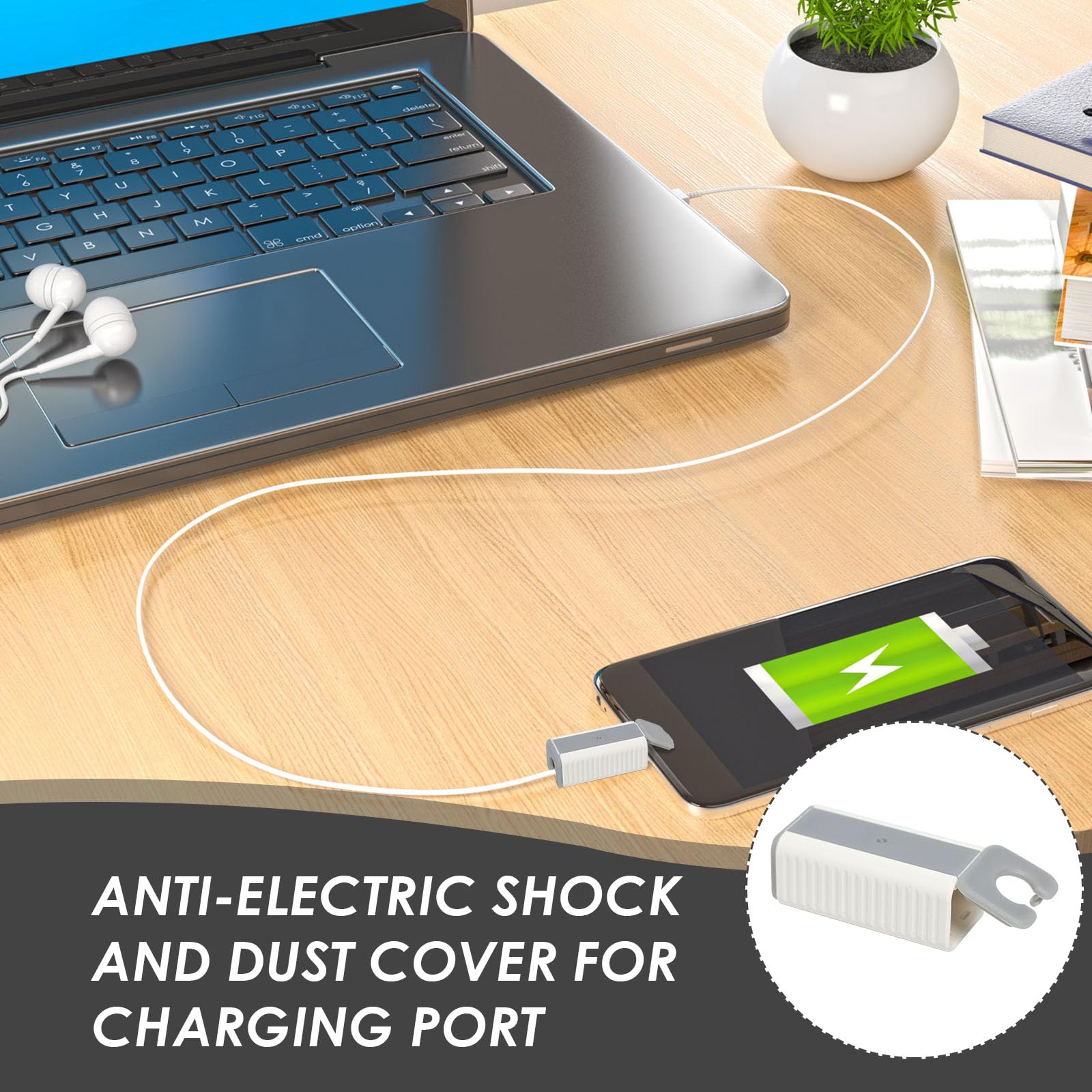 6 Pack Baby Proof Cord Cover & USB Charger Protector - Universal Child Safety Power Outlet Covers for Toddlers & Pets | Electrical Hazard Prevention | Home & Nursery Safety Essentials (Grey)