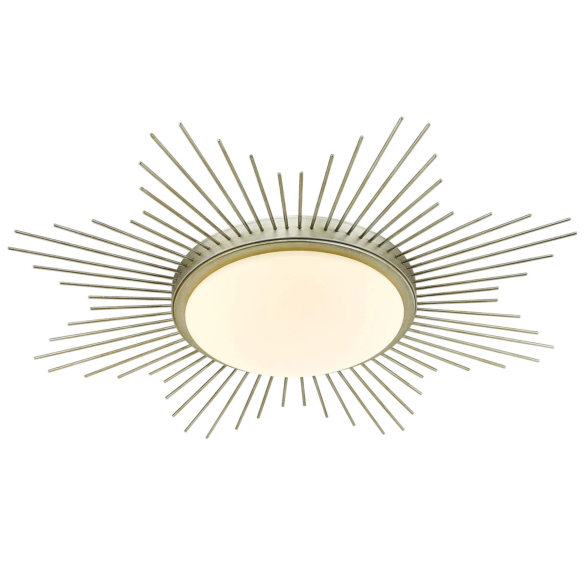 Golden Lighting Kieran Flush Mount Ceiling Light - White Gold Finish with Opal Glass Shade - Perfect for Bedroom, Hallway & Kitchen Lighting