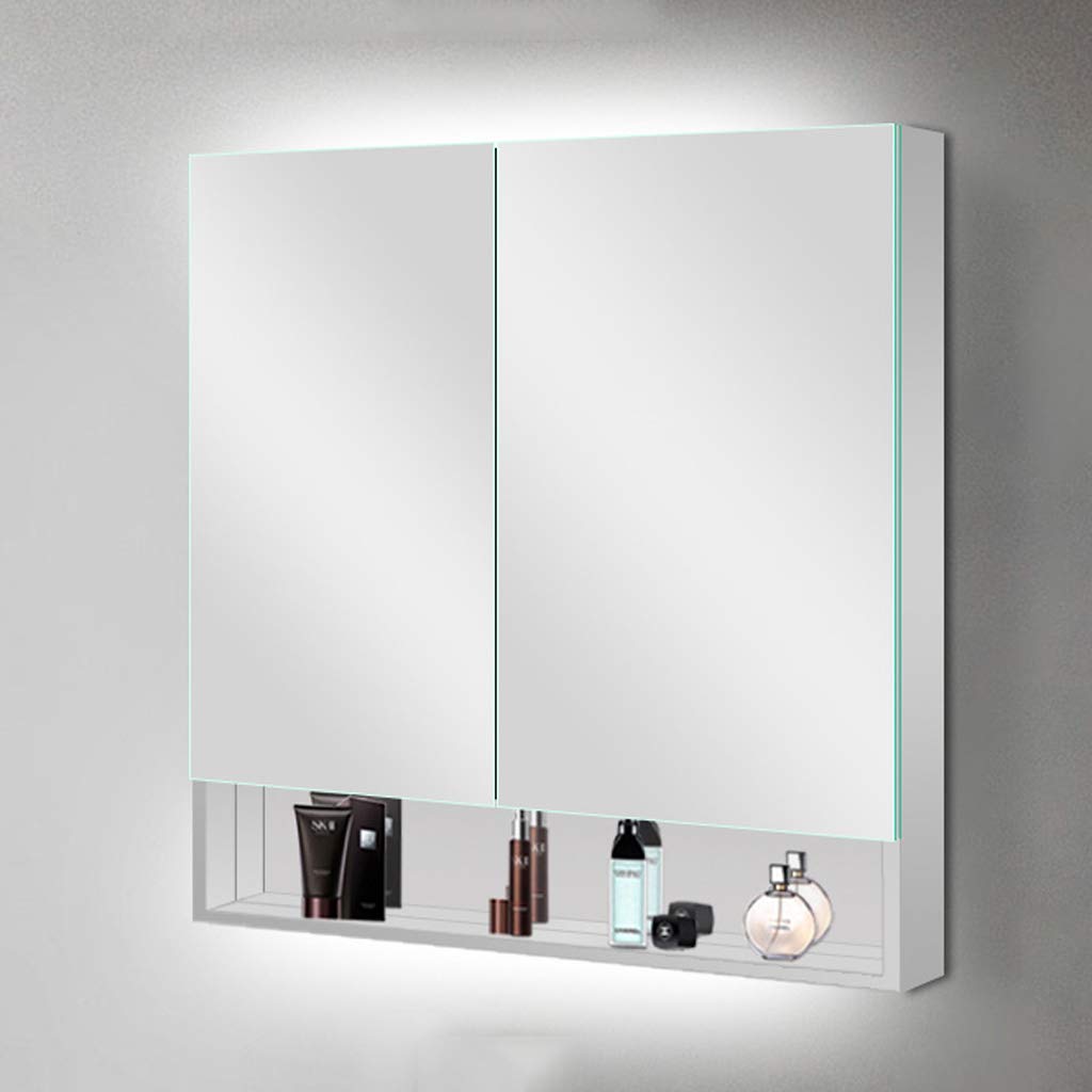 Smart Bathroom Mirror Cabinet with LED Light - Adjustable Dimming & Anti-Fog, Explosion-Proof Storage Medicine Cabinet with Color Changing Lights (Wall Mount/Recessed Installation) - Perfect for Modern Bathrooms, Vanity Makeup & Shaving Stations
