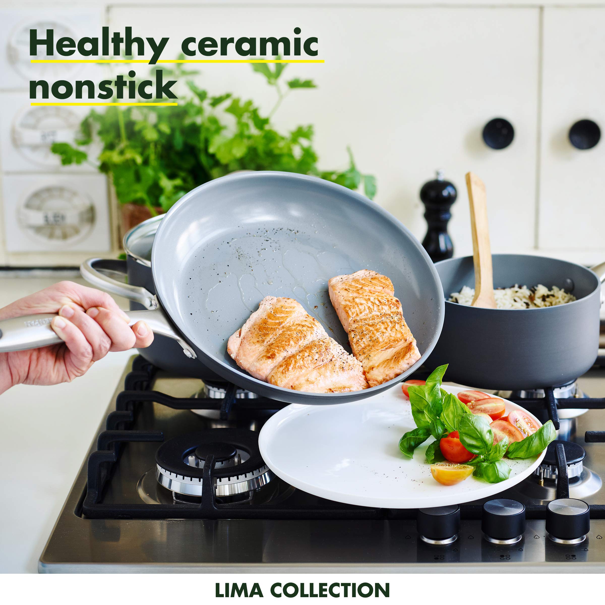 GreenPan Lima Healthy Ceramic Nonstick Cookware Set - 10