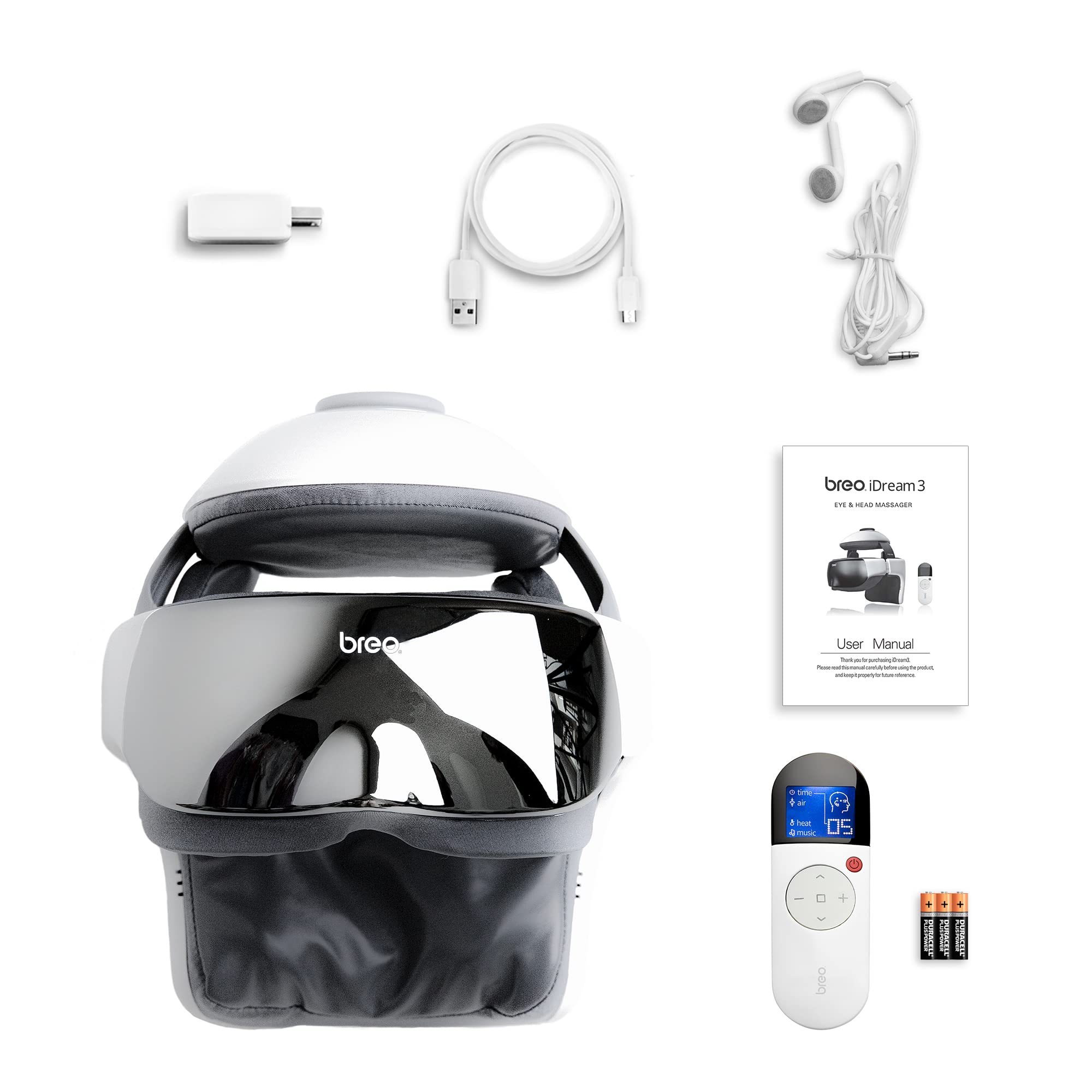 Breo iDream3 Rechargeable Head Massager with Scalp Massage & Remote Control - Relaxing Head and Neck Massager for Stress Relief, Tension Headaches - Perfect for Home, Office & Travel Use