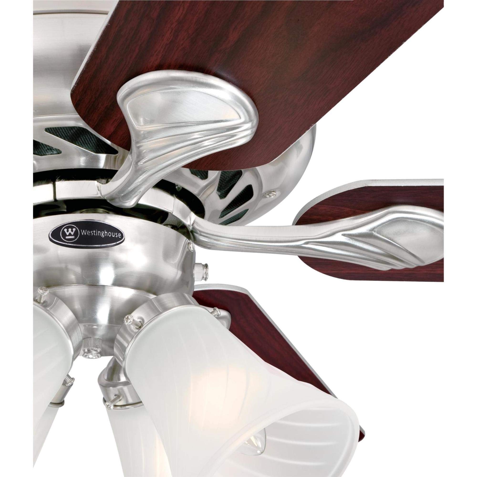Westinghouse 7235900 52 Inch Brushed Nickel Indoor Ceiling Fan with LED Light - Quiet Energy Efficient Cooling for Living Room, Bedroom & Office