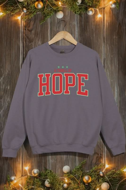 Hope Graphic Fleece Sweatshirt - Cozy Pullover with Inspirational Design | Perfect for Christmas, Winter Comfort & Casual Outfits