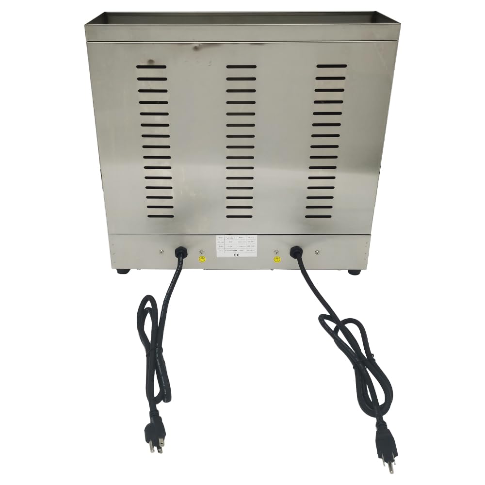 110V 3.6KW Commercial Electric Shawarma Machine with 3 Burners - Vertical Kebab Grill for Gyro, Turkish BBQ & Doner - Perfect for Restaurants, Food Trucks & Catering Events