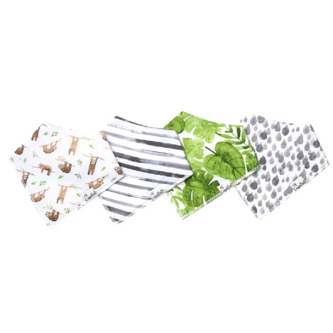 Copper Pearl Baby Bandana Bibs 4-Pack - Soft & Absorbent Drool Bibs for Boys & Girls - Noah Print - Perfect for Feeding, Teething & Everyday Use