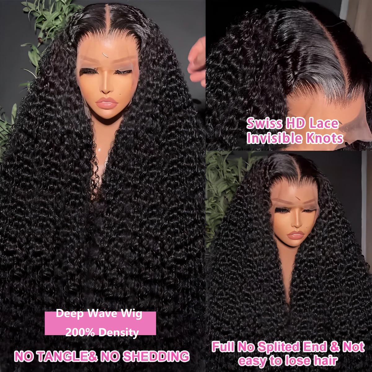 30 Inch 13x6 Deep Wave Lace Front Wigs 100% Virgin Human Hair - 200 Density Pre-Plucked HD Lace Wig with Natural Hairline, Glueless Design for Women - Perfect for Daily Wear, Cosplay & Special Occasions