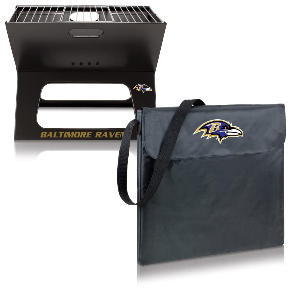 NFL X-Grill Portable Charcoal Grill for Camping, Tailgating & Outdoor BBQ - Compact Design for Backyard, Picnic & Game Day Parties