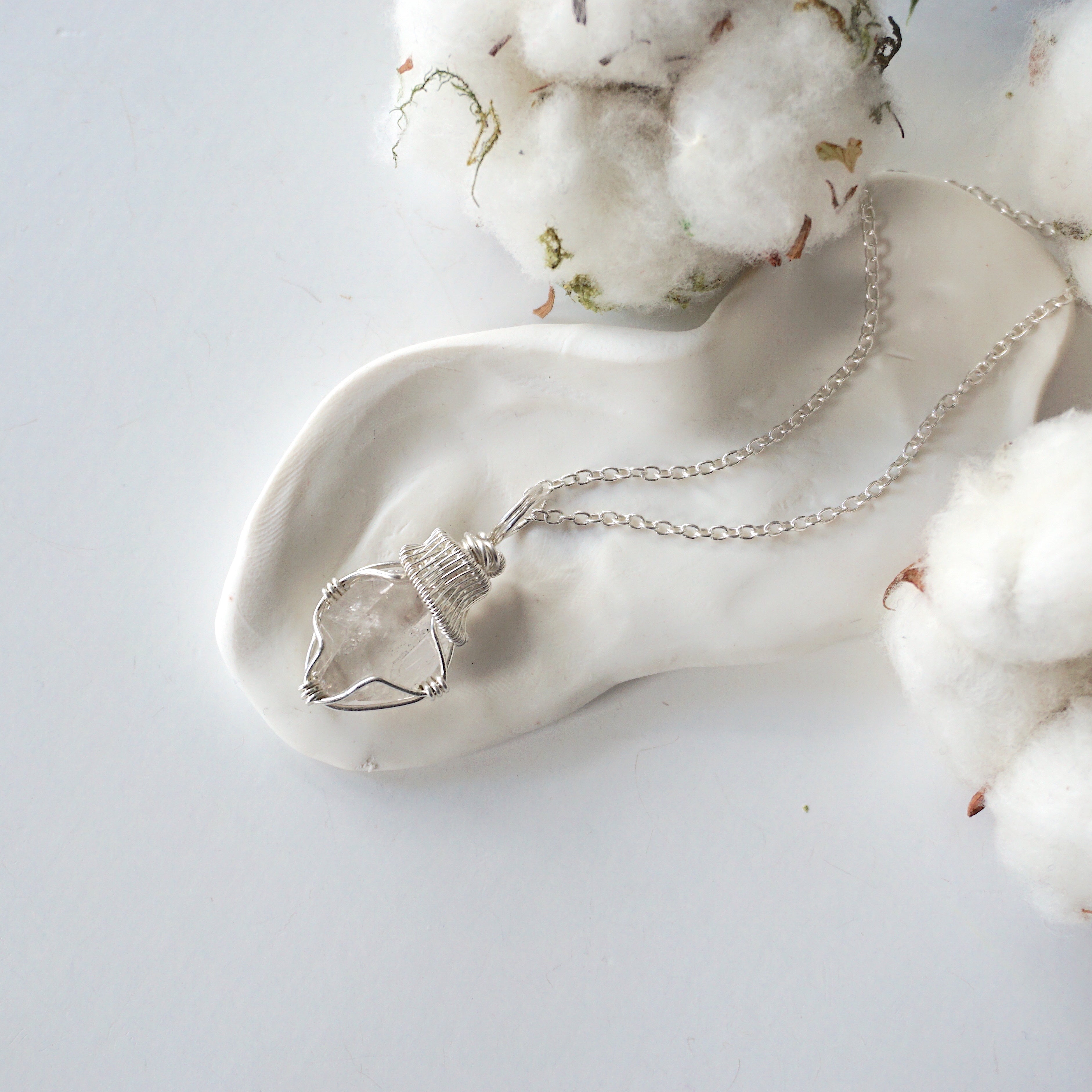 Natural Herkimer Diamond Pendant Necklace - 925 Sterling Silver Jewelry for Women - Perfect for Everyday Wear, Gift Giving & Special Occasions
