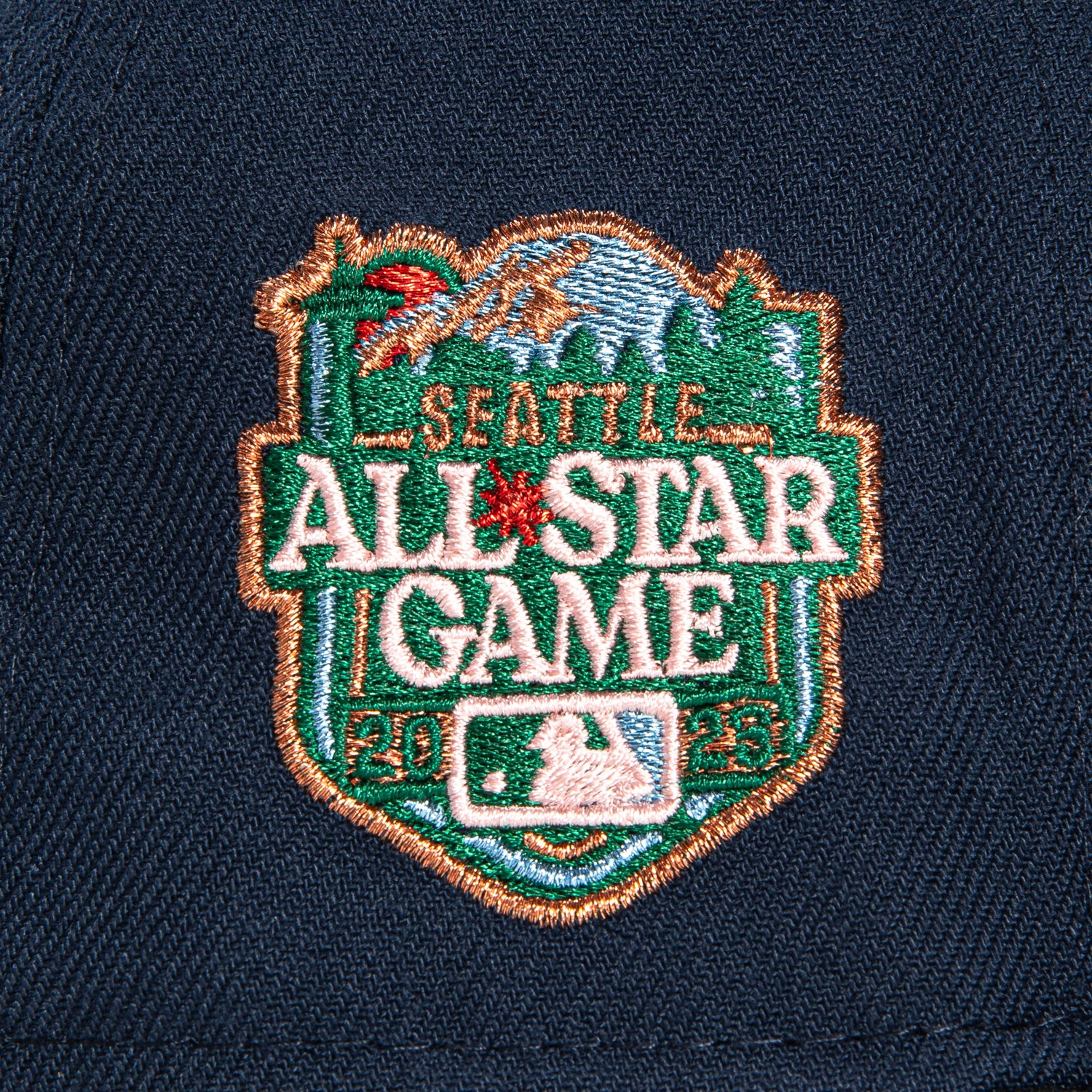 New Era 59Fifty Seattle Mariners 2023 All Star Game Patch Snapback Hat - Navy, Black, Green & Metallic Copper | MLB Baseball Cap for Fans & Streetwear Fashion