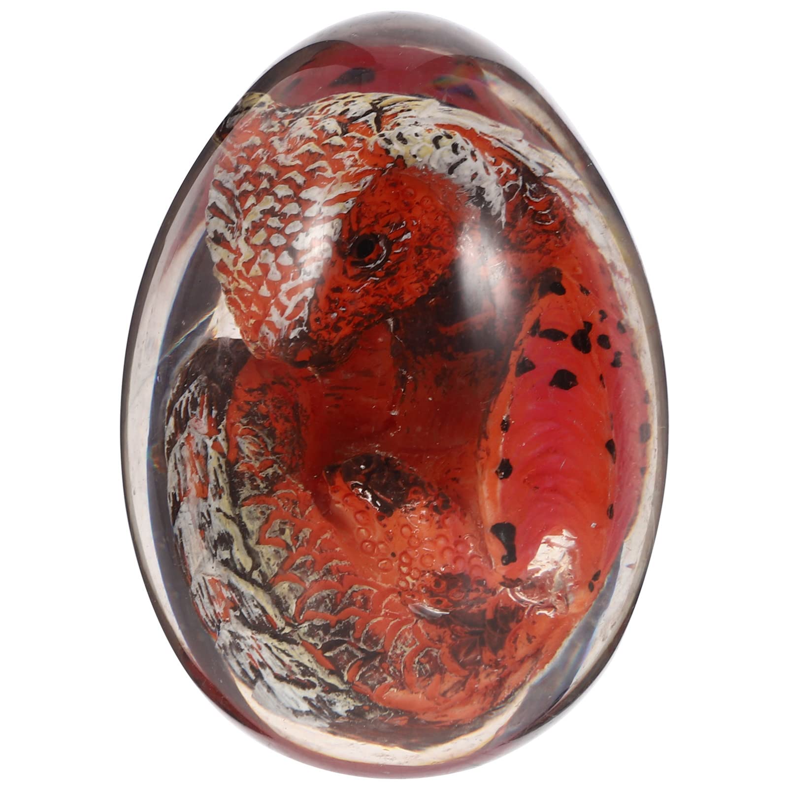 FOMIYES Handmade Resin Dragon Egg Statue - Crystal Lava Dragon Egg Decoration, Unique Dragon Sculpture for Home & Office Desktop Decor (Red) | Perfect for Fantasy Lovers, Game Room & Gift Giving