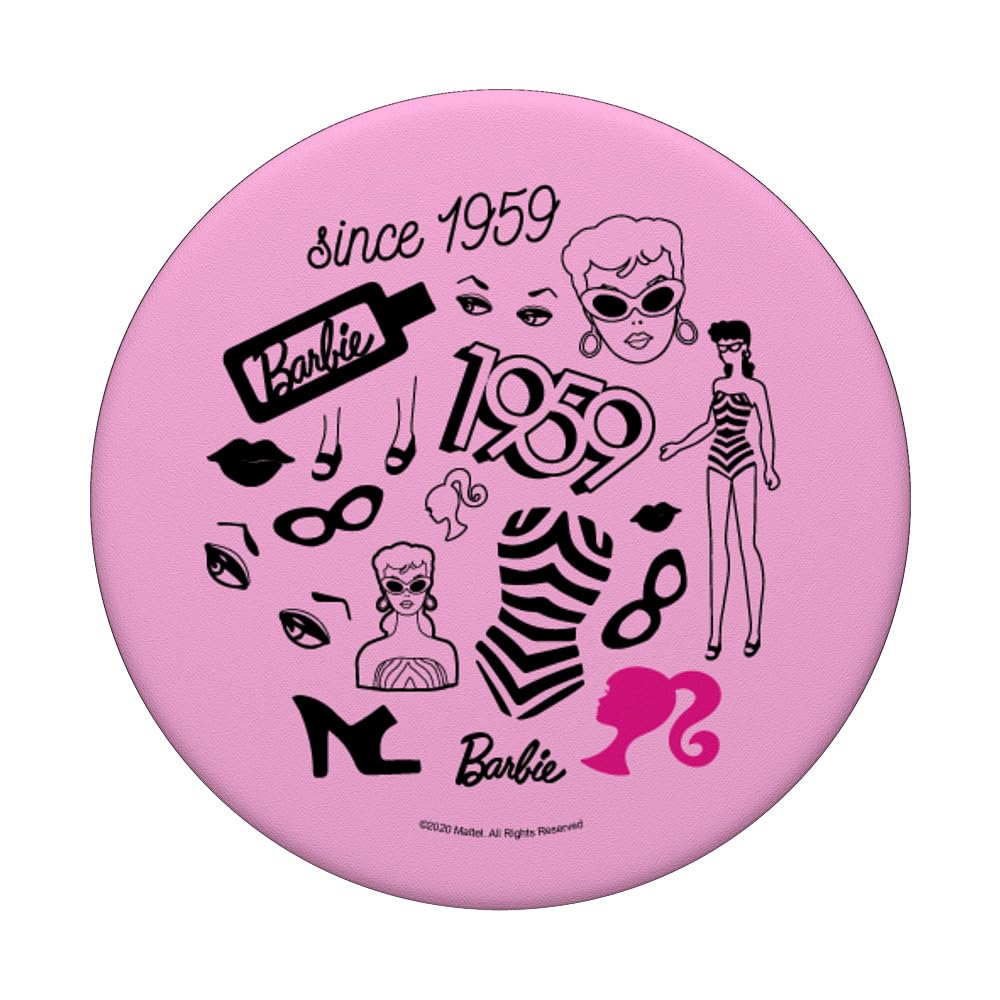 Original Barbie 1959 Retro PopSockets PopGrip - Swappable Phone Grip & Stand for Smartphones - Perfect for Fans, Collectors, and Everyday Use at Home, Work, or Travel