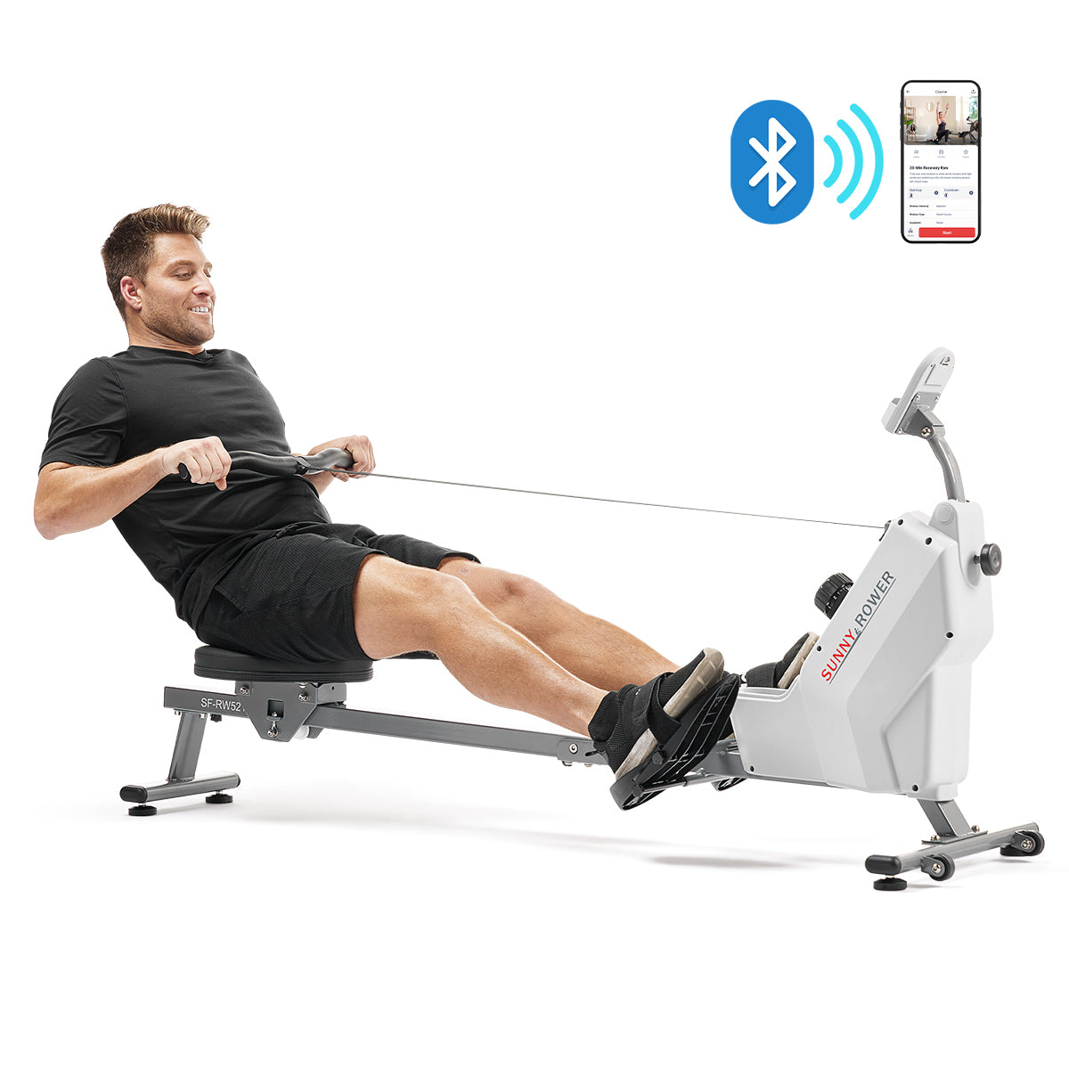 Smart Compact Magnetic Rowing Machine for Home Gym - Foldable Rower with LCD Display for Full Body Workout | Perfect for Small Spaces & Apartment Fitness
