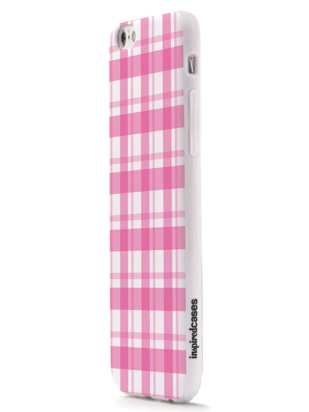 3D Textured Protective Phone Case for Apple iPhone SE - Pink & White Plaid Design - Slim Fit Shockproof Cover - Perfect for Everyday Use, Travel & Outdoor Activities