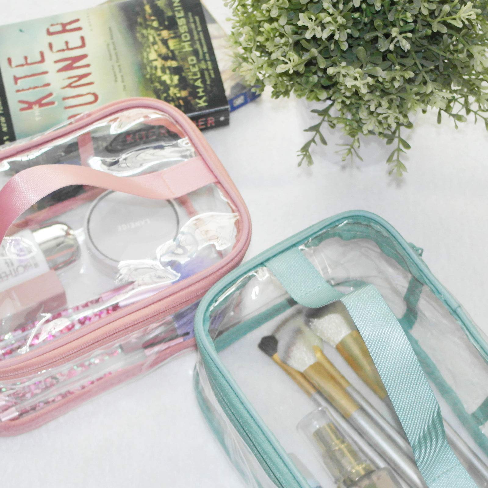 FIYUK Large Clear Toiletry Bag - Waterproof Travel Cosmetic Organizer for Makeup & Toiletries - Perfect for Air Travel, Gym, Camping & Beach Trips
