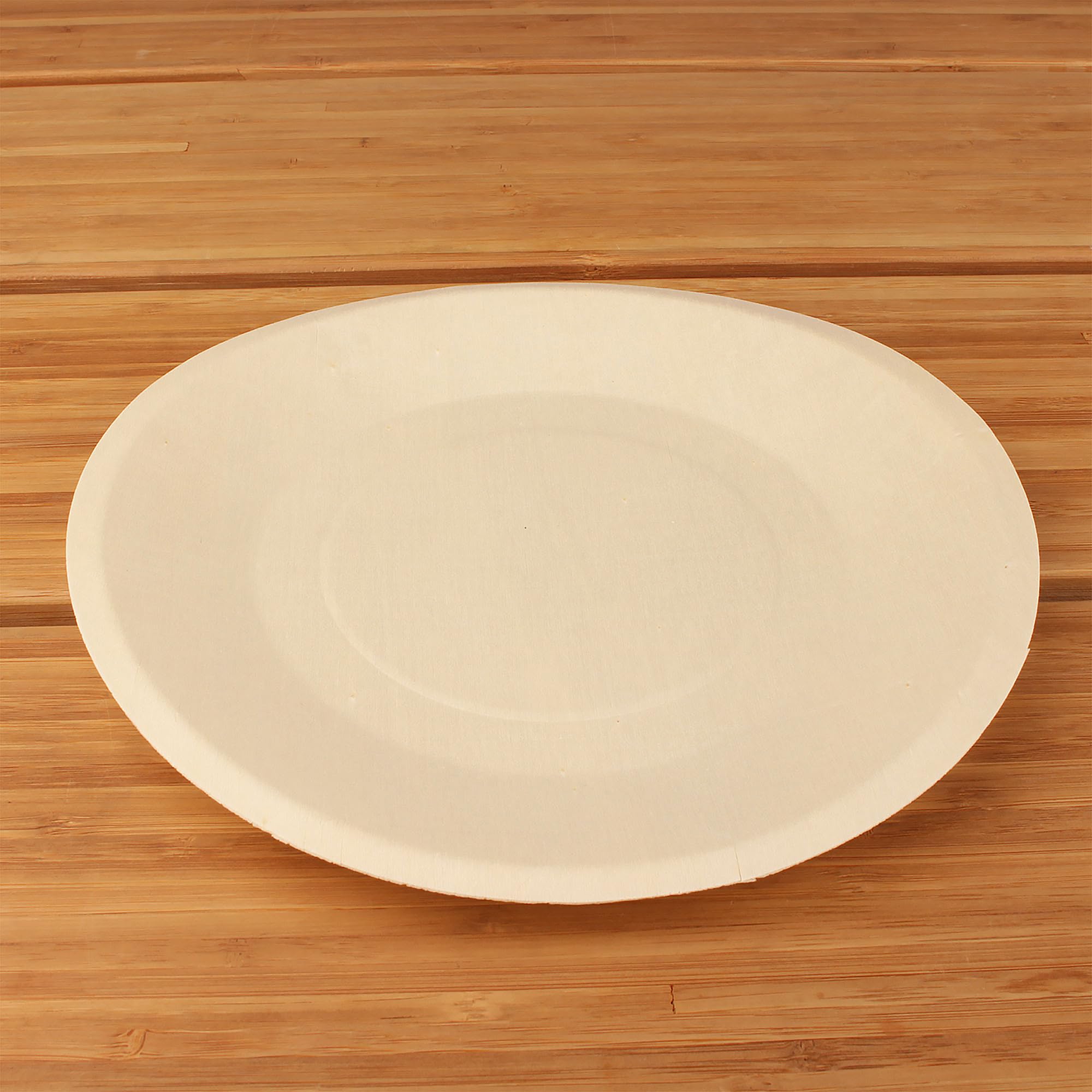 BambooMN Brand - 8.5 Inch Disposable Wooden Round Plates, 1000 Count, Eco-Friendly Biodegradable Party Dinnerware for Wedding, Picnic, BBQ & Camping