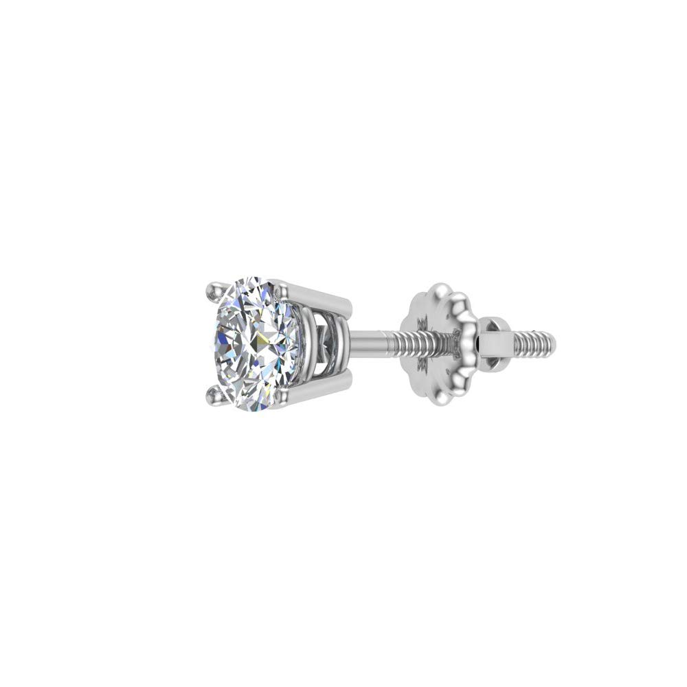 14K Gold Round Cut Diamond Stud Earrings for Men & Women – Single Earring (0.19ct t.w. G/SI) with Gift Box & Authenticity Card – Perfect for Gifts, Special Occasions & Everyday Wear