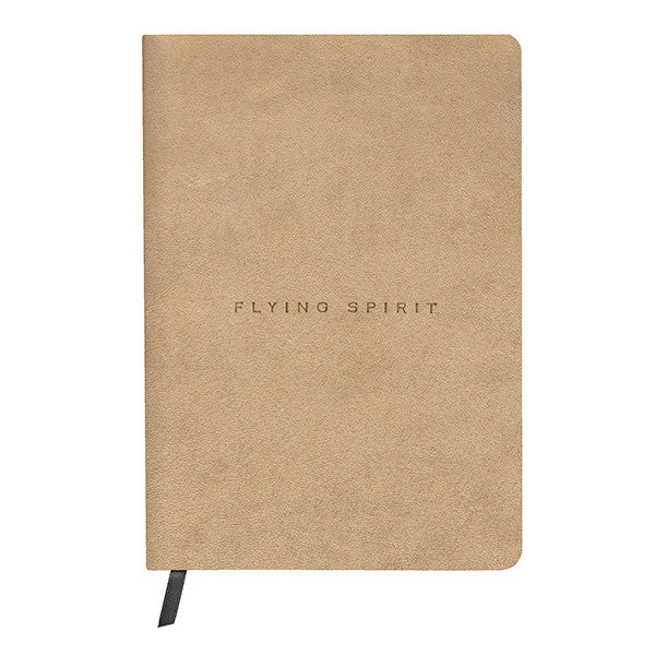 Clairefontaine Flying Spirit Genuine Leather Notebook A5 Size - Beige Brown for Journaling, Sketching & Office Use