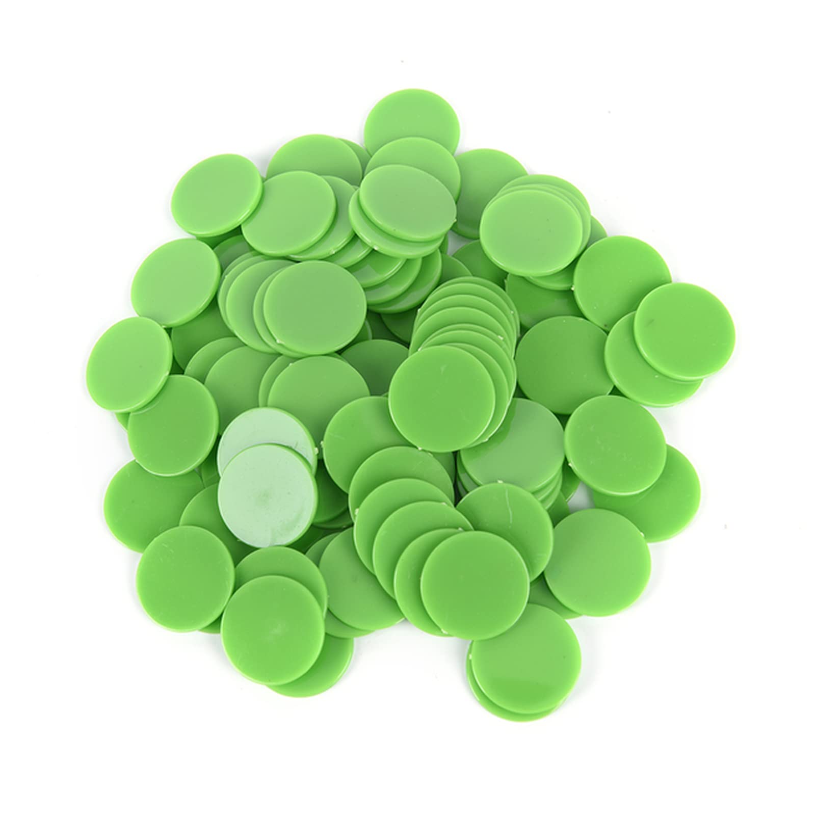 100PCS Plastic Poker Chips Set - 24MM Casino Bingo Tokens for Family Game Night, Poker Parties & Casino-Themed Events - Fun Green Poker Chips for Adults & Kids - Great Gift for Game Lovers