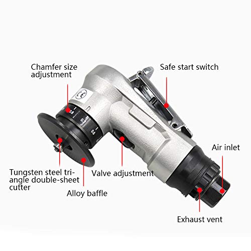 45° Arc Burr Trimming Machine | Pneumatic Chamfering & Deburring Tool | Handheld Air Beveling Grinder with US Plug | Perfect for Metal, Wood & Plastic Edge Finishing in Workshops & DIY Projects