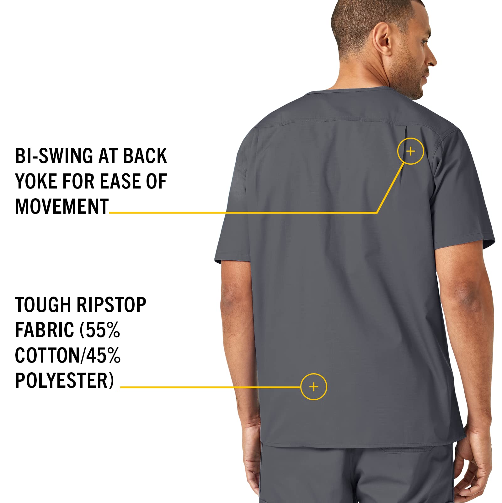 Carhartt Men's Ripstop Multi-Pocket Scrub Top - Durable Work Shirt for Medical Professionals, Nurses & Healthcare Workers - Perfect for Hospitals, Clinics & Long Shifts