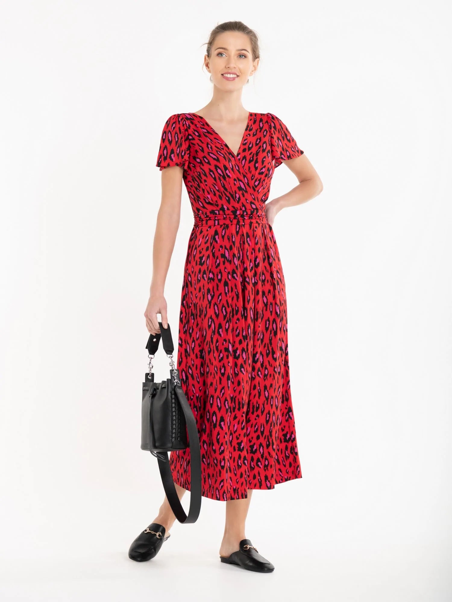 Carla Culotte Jumpsuit for Women - Red Animal Print Romper with Pockets | Casual Summer Outfit for Beach, Party & Vacation