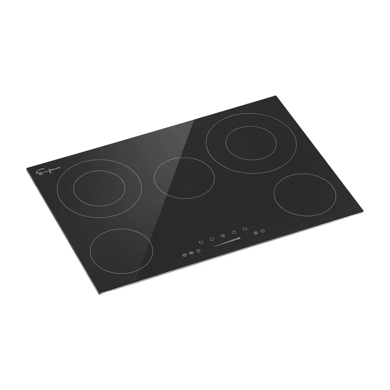Empava 30-Inch 5-Burner Built-In Radiant Cooktop with Dual Element & Warm Zone - Black Glass Electric Stovetop for Modern Kitchens | Perfect for Home Chefs & Entertaining