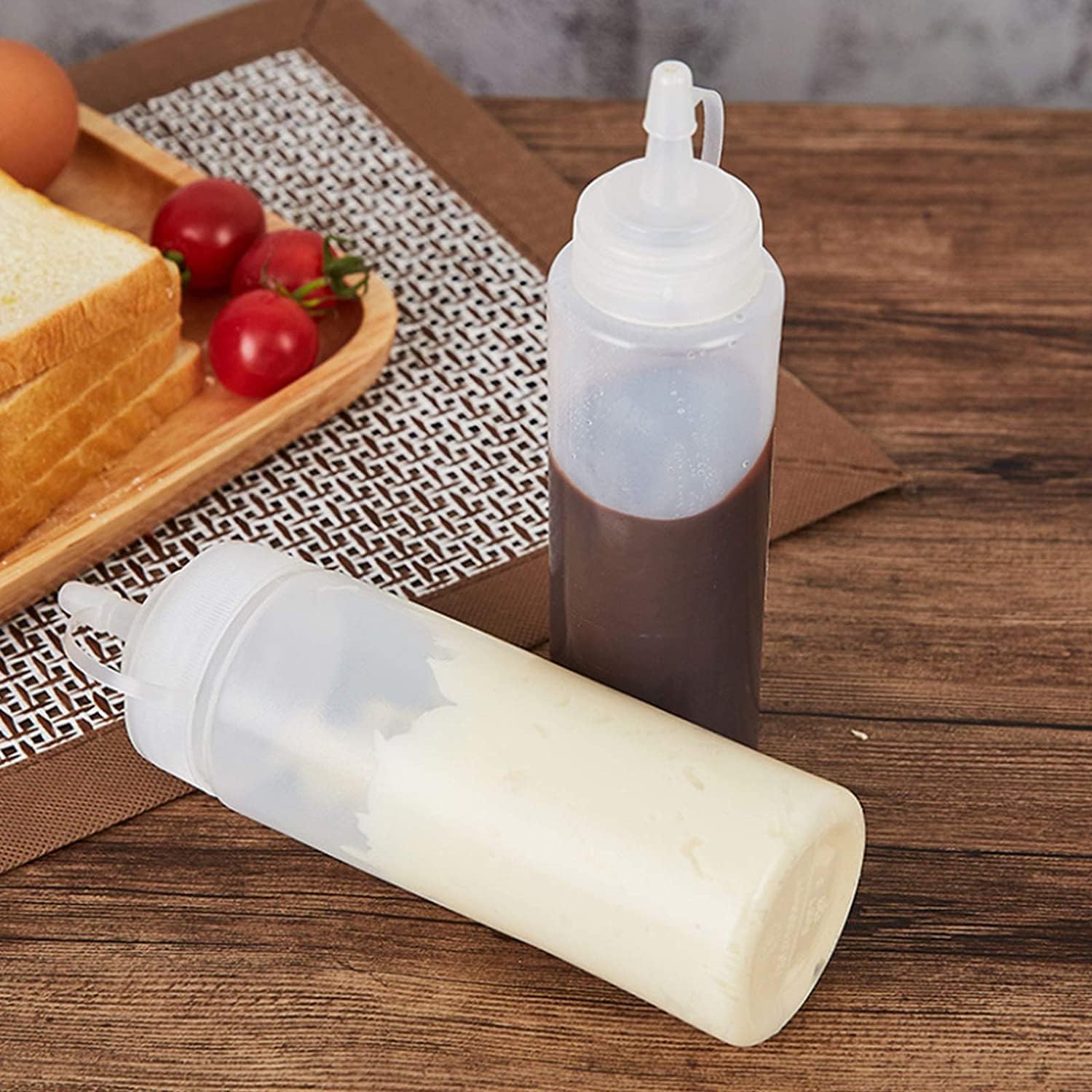 GLIVE Plastic Bottle Condiment Dispenser - 360ml (12oz) Squeeze Bottle for Sauces, Oil, Ketchup, Mustard & Salad Dressing - Perfect for Kitchen, BBQ, Restaurants & Home Cooking