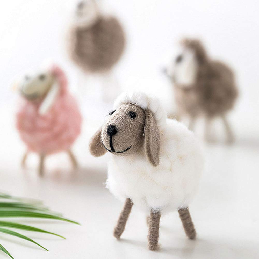 Adorable Felt Sheep Plush Hanging Decor - Cute Lamb Figurine for Christmas, Easter & Holiday Party Decorations (6 x 6 x 11cm) - Perfect for Nursery, Baby Shower & Seasonal Home Décor