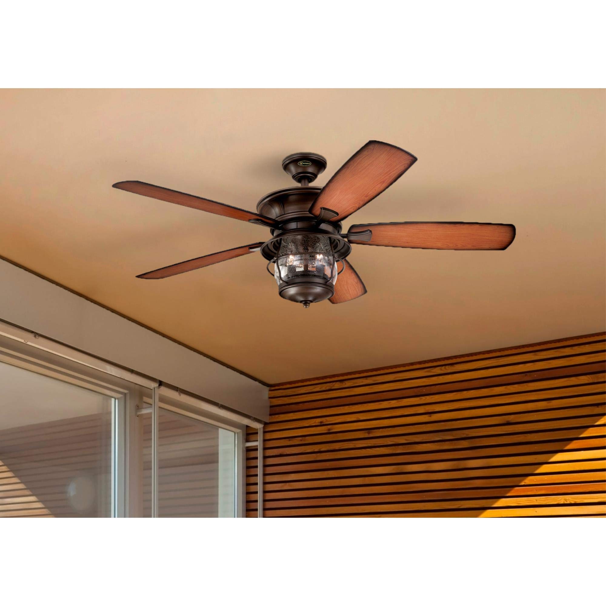 Westinghouse 7233400 Brentford 52 Inch Indoor Ceiling Fan with Light Kit, Aged Walnut Finish - Perfect for Living Room, Bedroom & Home Office Cooling & Lighting