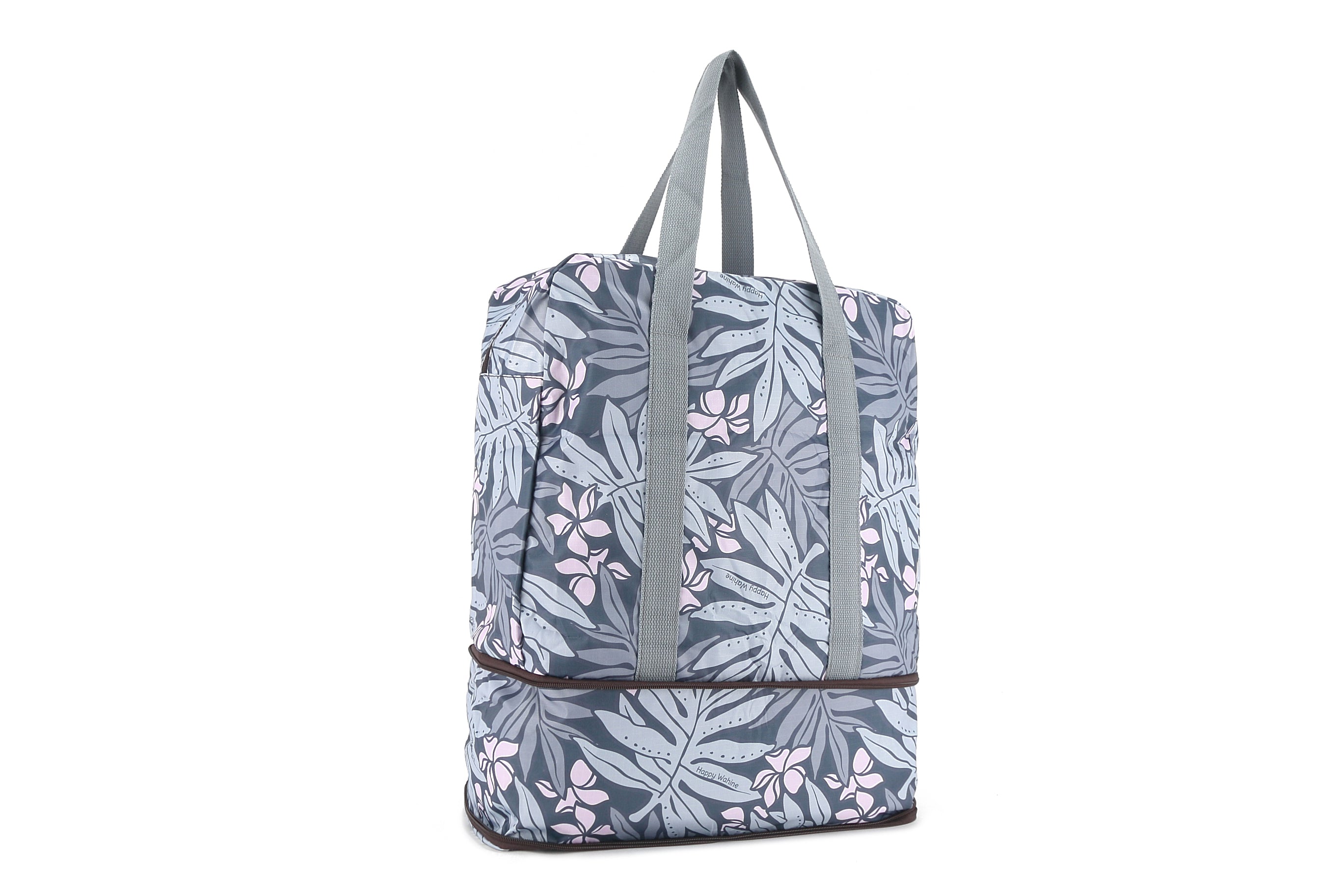 Foldable Duffle Bag for Travel & Gym - Water-Resistant Sophie Laua'e Grey Carry-On Luggage for Men & Women | Perfect for Weekend Getaways, Sports & Workout Gear Storage