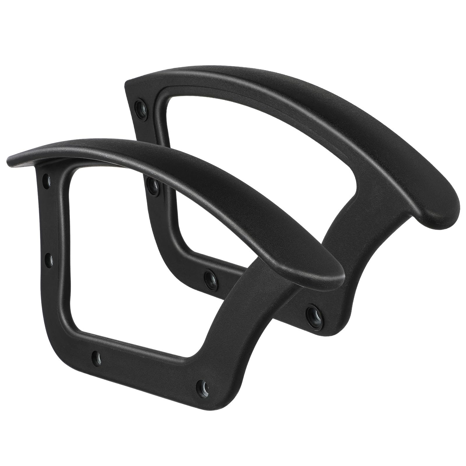 2-Pack Black Plastic Ring Arm Replacement Parts for Office Chairs & Wheelchairs - Durable Armrest Accessories for Desk Chairs, Ergonomic Support for Home & Office Use