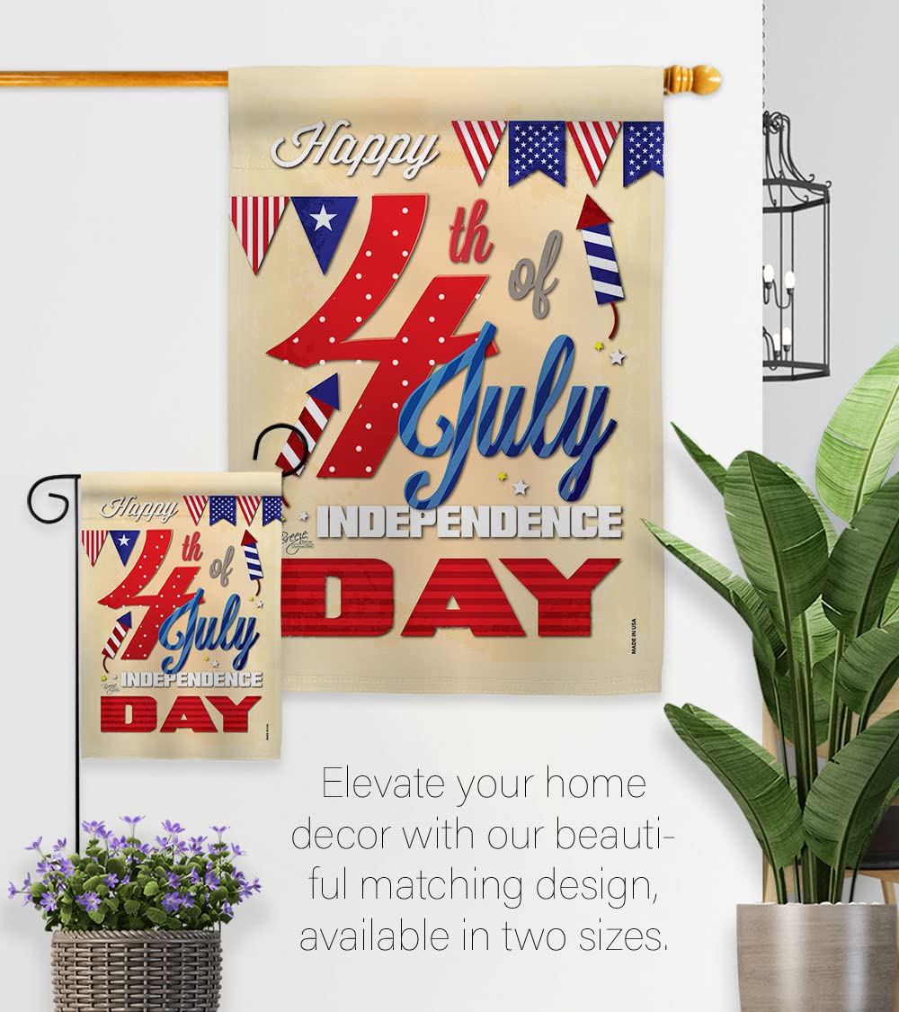 Happy 4th July Americana House Flag 28x40
