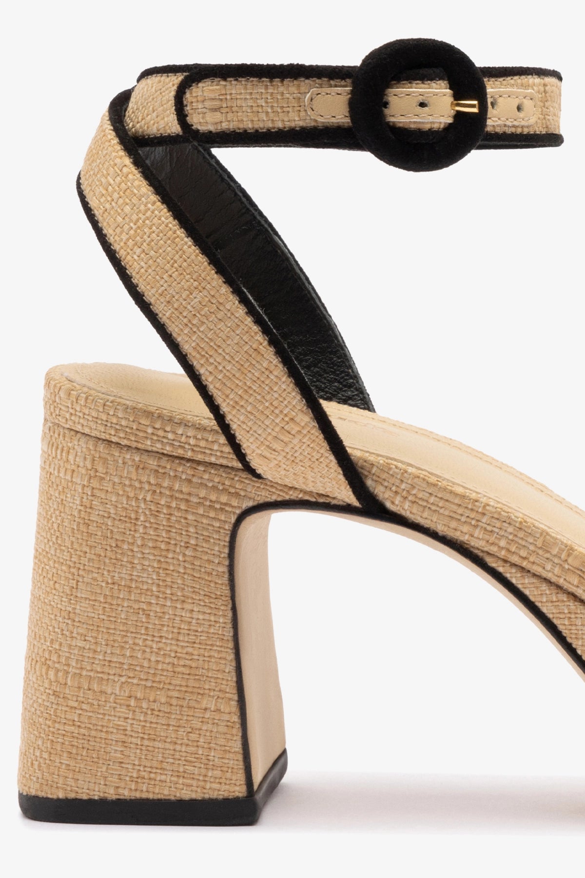 Beige Raffia Dolly Low Sandal with Black Trimming - Comfortable Summer Sandals for Women, Beach Walking, Casual Outfits and Vacation Wear