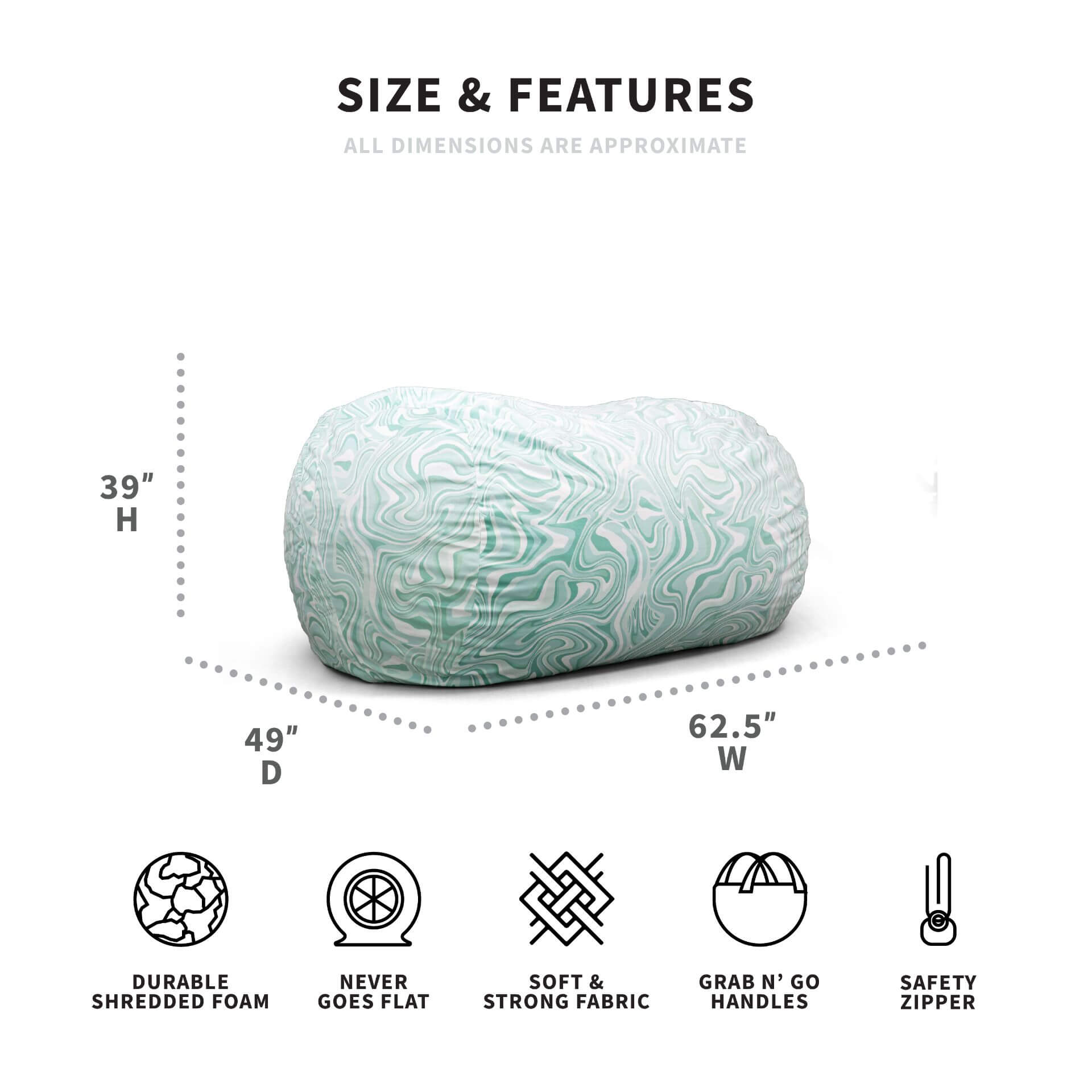 Fuf XL Dog Bed with Removable Washable Cover - Extra Large Orthopedic Pet Bed for Large Dogs, Waterproof & Chew Resistant - Perfect for Living Room, Bedroom or Kennel Use