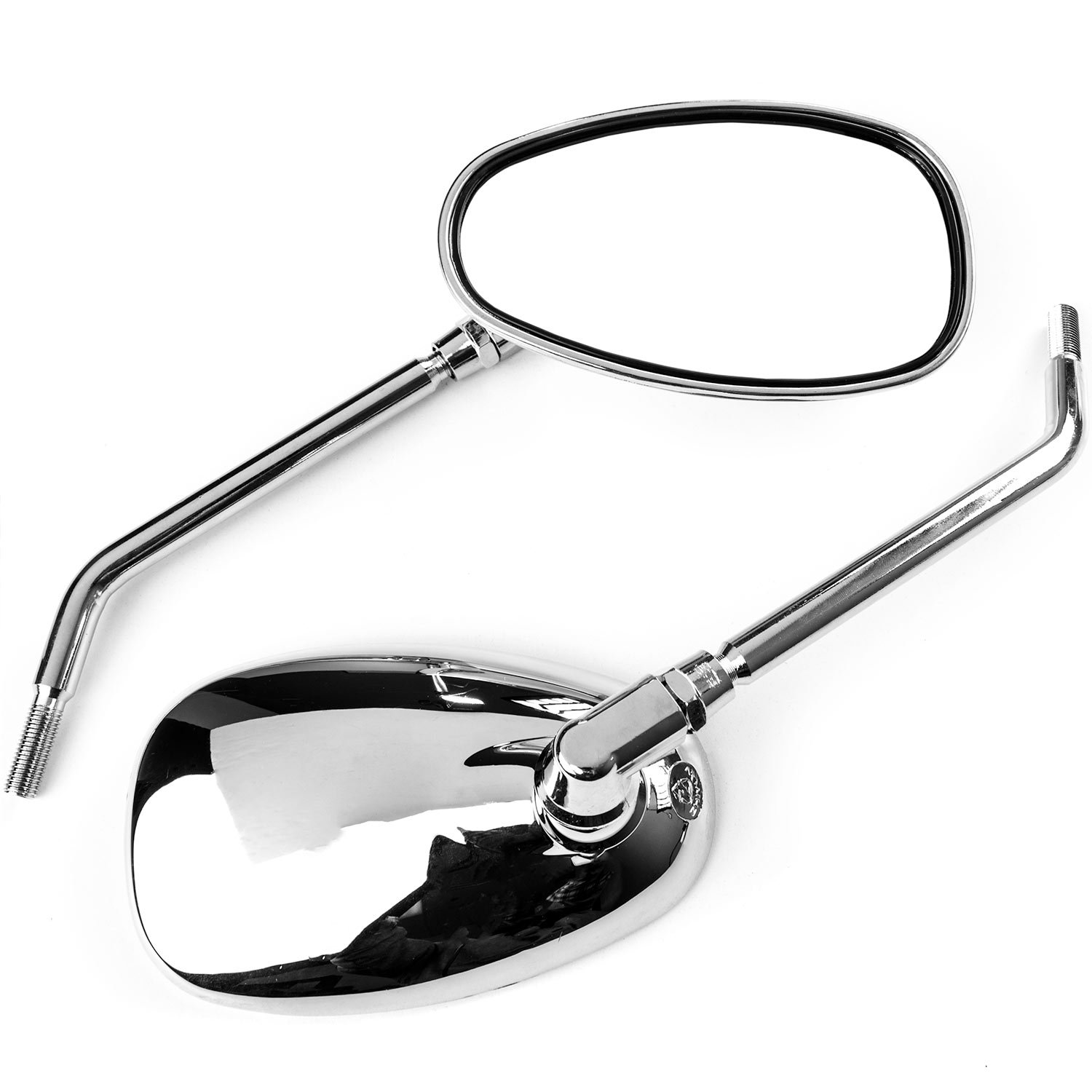 Krator Universal Chrome Motorcycle Mirrors for Suzuki Boulevard S40 S50 S83 - Durable Adjustable Rearview Mirrors for Cruiser Bikes, Perfect for Highway Riding and City Commuting